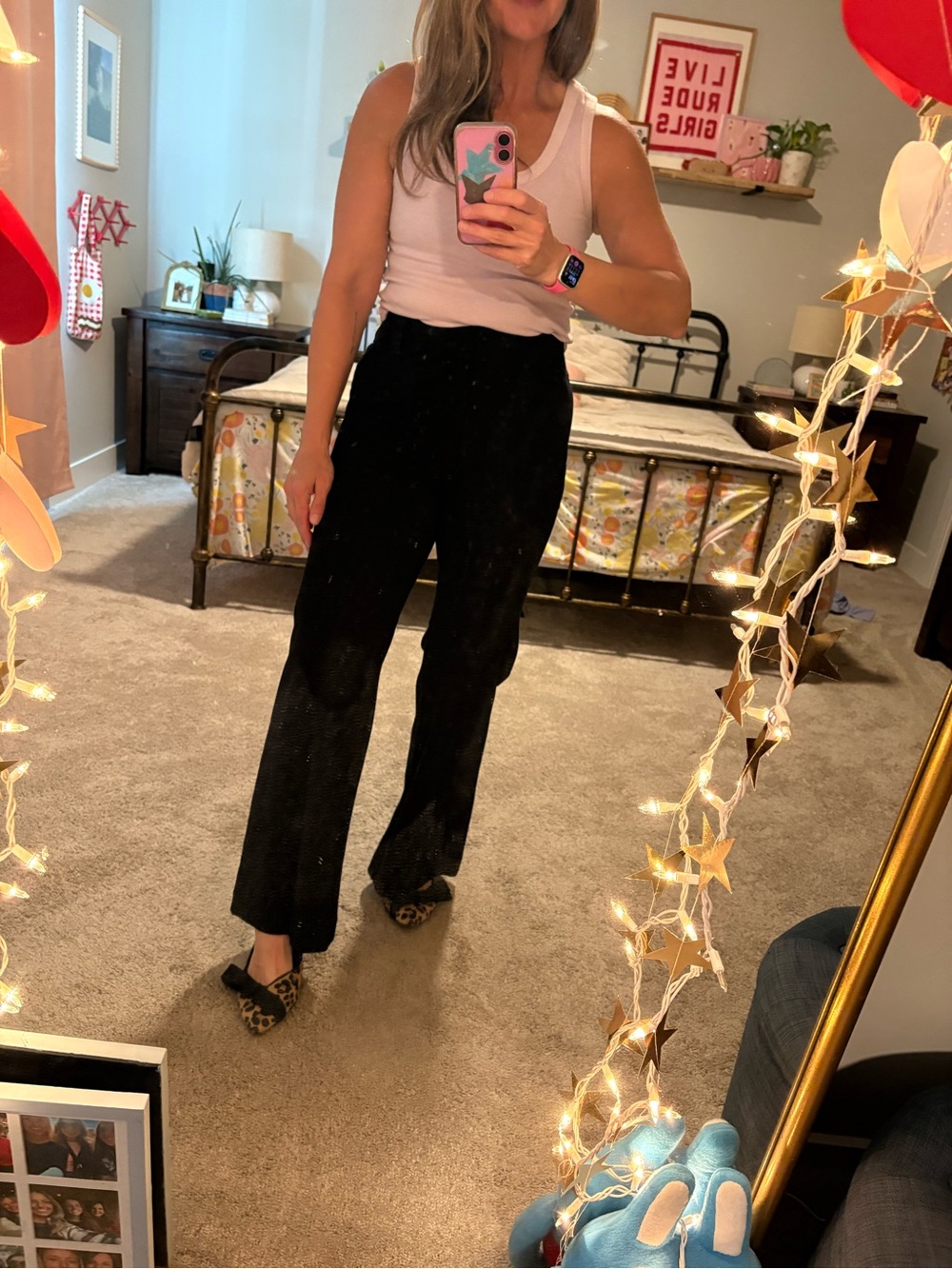 Maeve Black High-Rise Wide-Leg Trousers